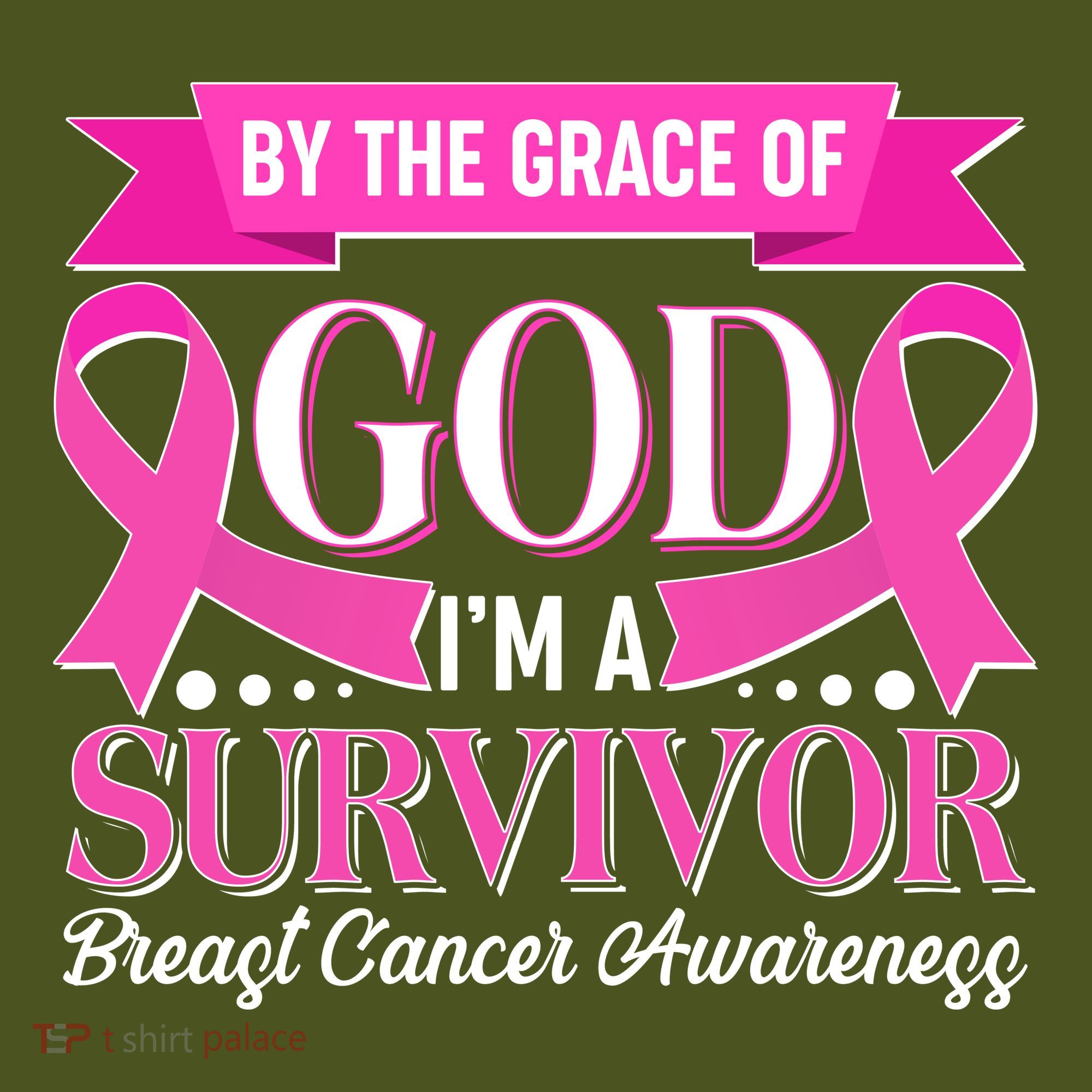 By The Grace Of God I'm A Survivor Breast Cancer Awareness T-Shirt