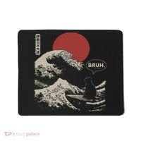 Bruh. The Great Wave Kanagawa Funny Japanese Surfing Cat Mousepad thumb 0