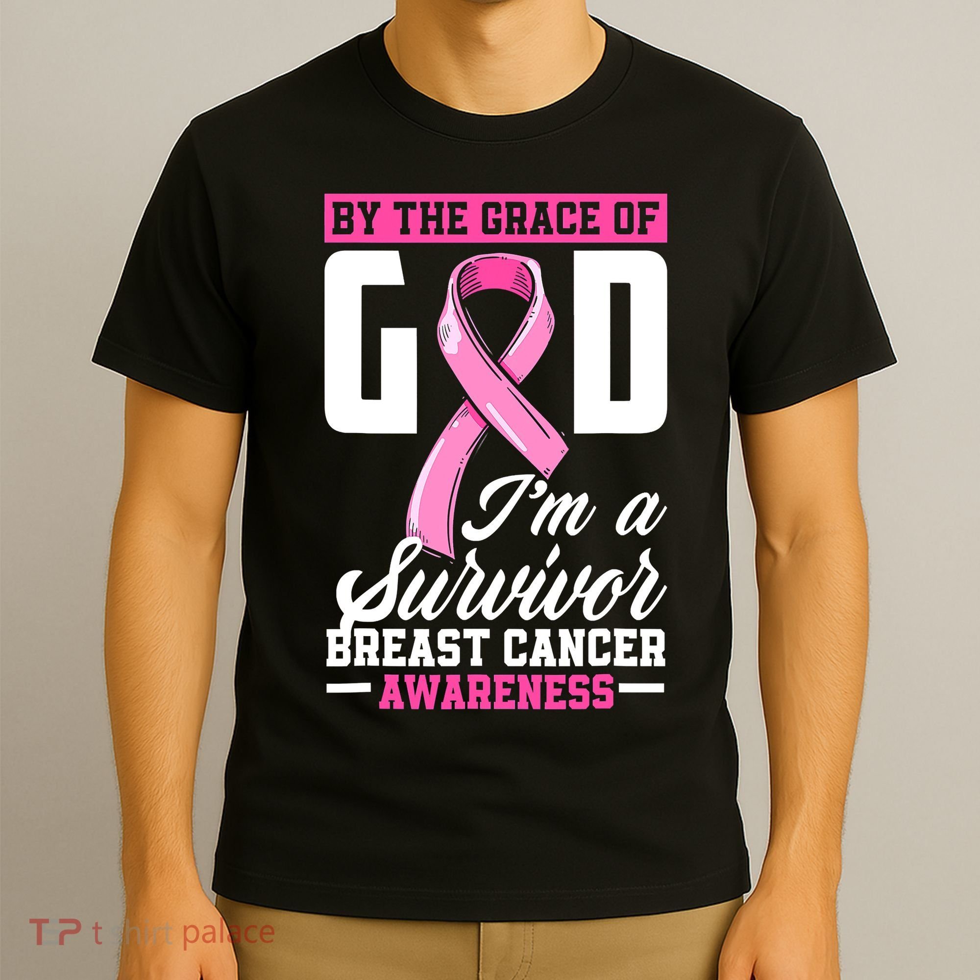 By The Grace God I'm A Survivor Breast Cancer Survivor T-Shirt