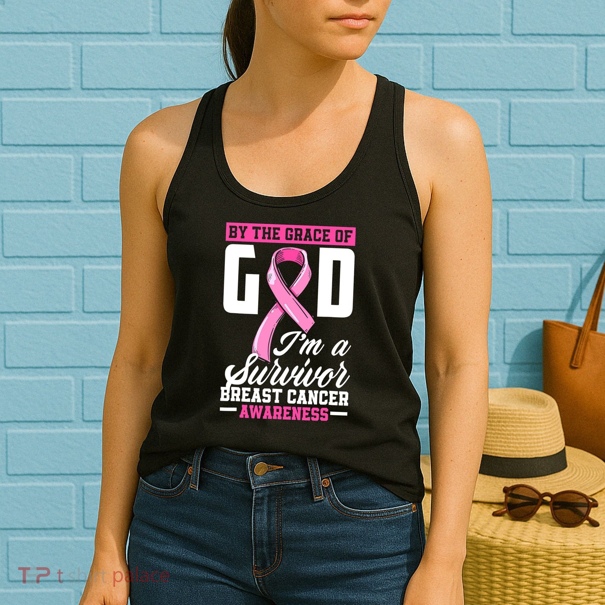 By The Grace God I'm A Survivor Breast Cancer Survivor Women's Tank Top