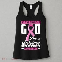 By The Grace God I'm A Survivor Breast Cancer Survivor Women's Tank Top thumb 3