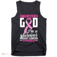 By The Grace God I'm A Survivor Breast Cancer Survivor Tank Top thumb 0