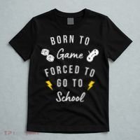 Born To Game Forced To Go To School Gamer T-Shirt thumb 5