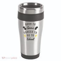 Born To Game Forced To Go To School Gamer 16oz Travel Tumbler thumb 0