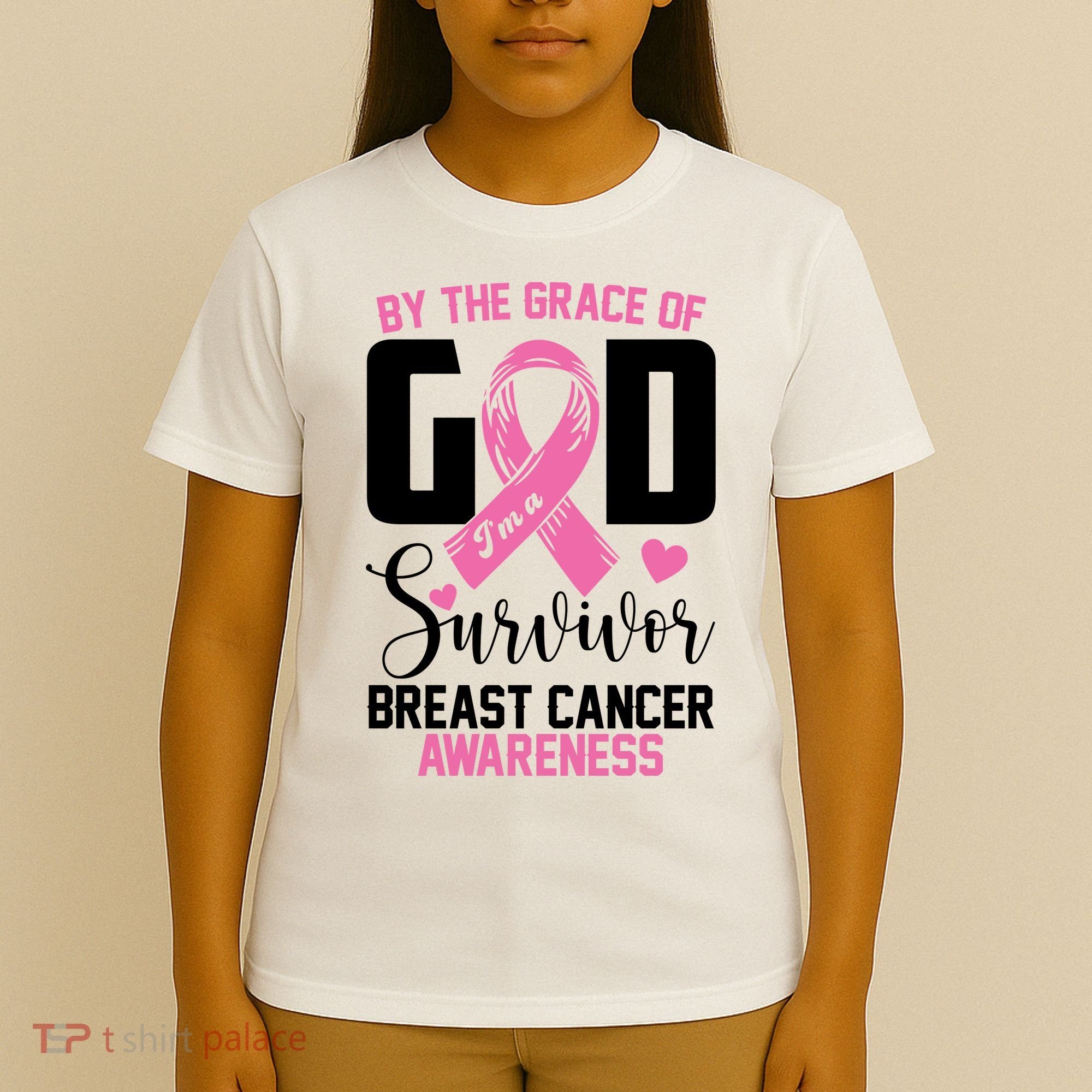 By The Grace God Im A Survivor Breast Cancer Awareness T-Shirt