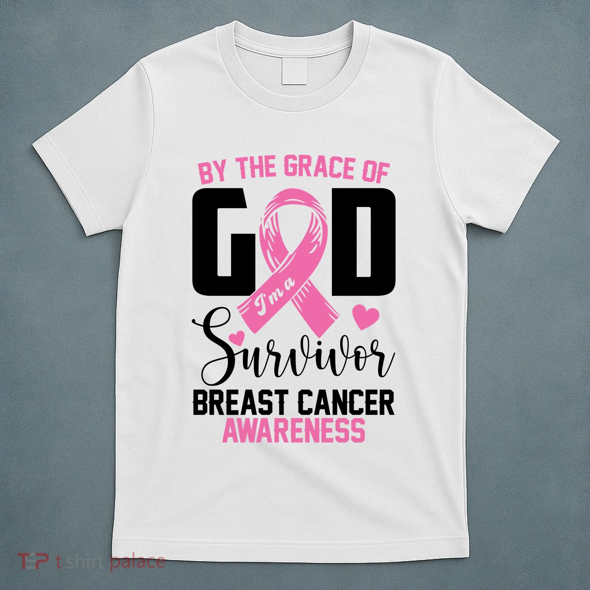 By The Grace God Im A Survivor Breast Cancer Awareness T-Shirt