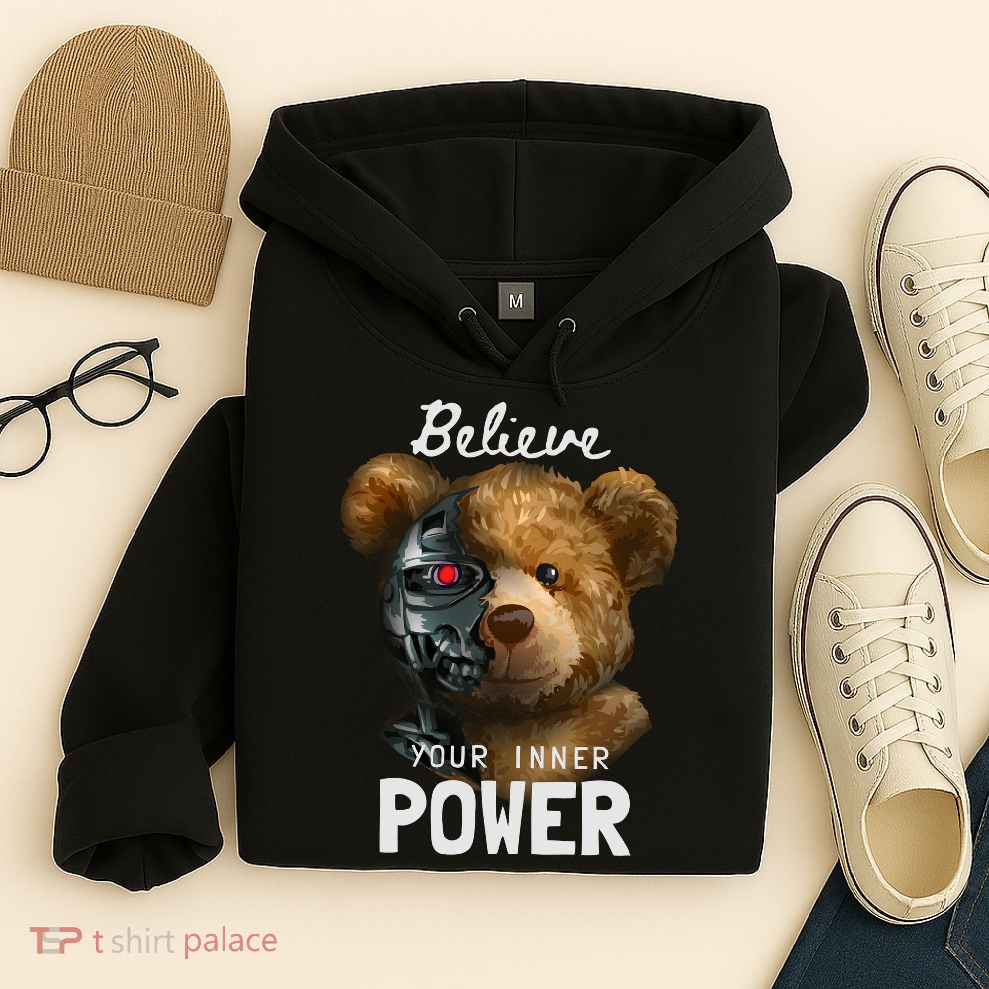 Bear Toy Half Robot Hoodie