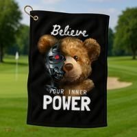 Bear Toy Half Robot Golf Towel thumb 1
