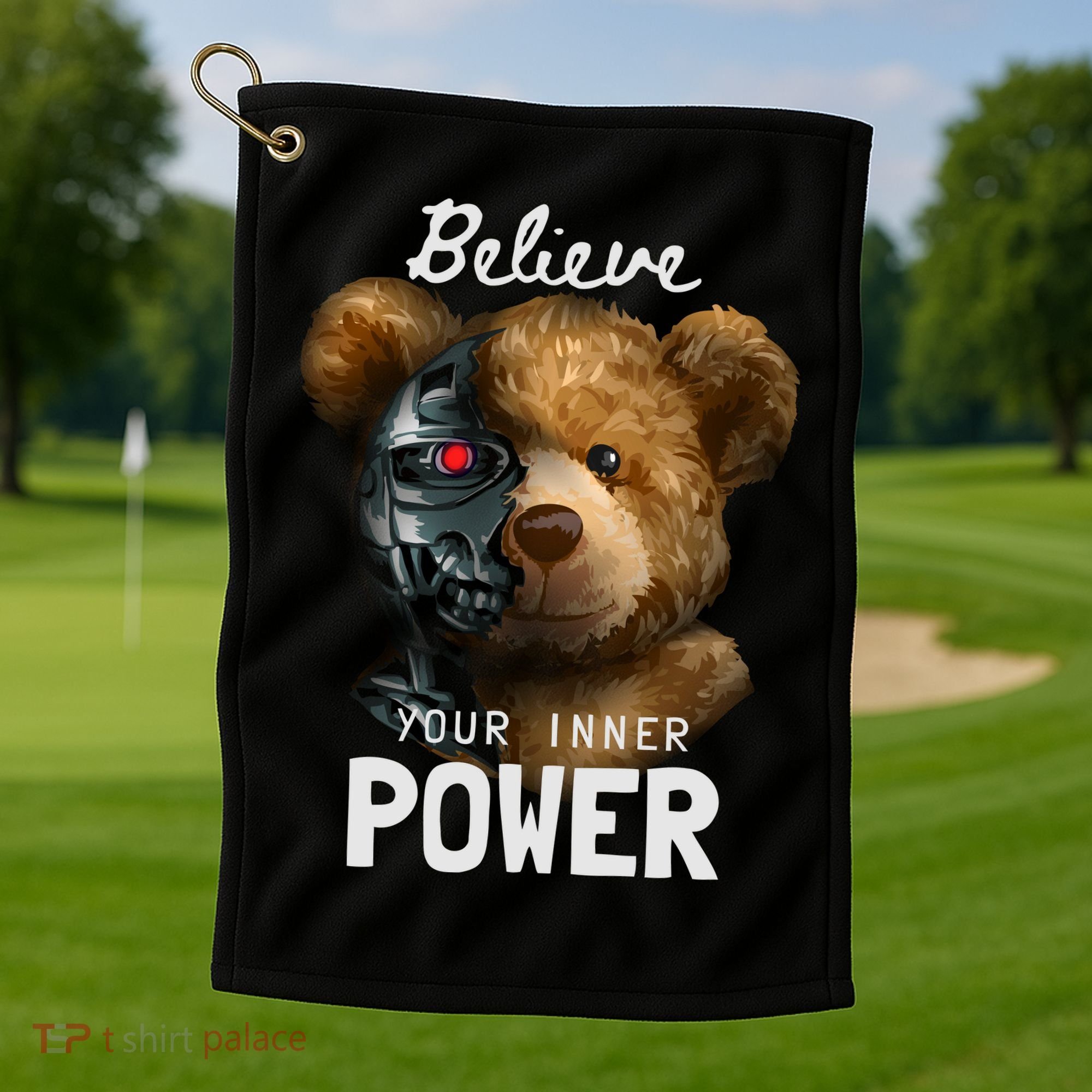 Bear Toy Half Robot Golf Towel