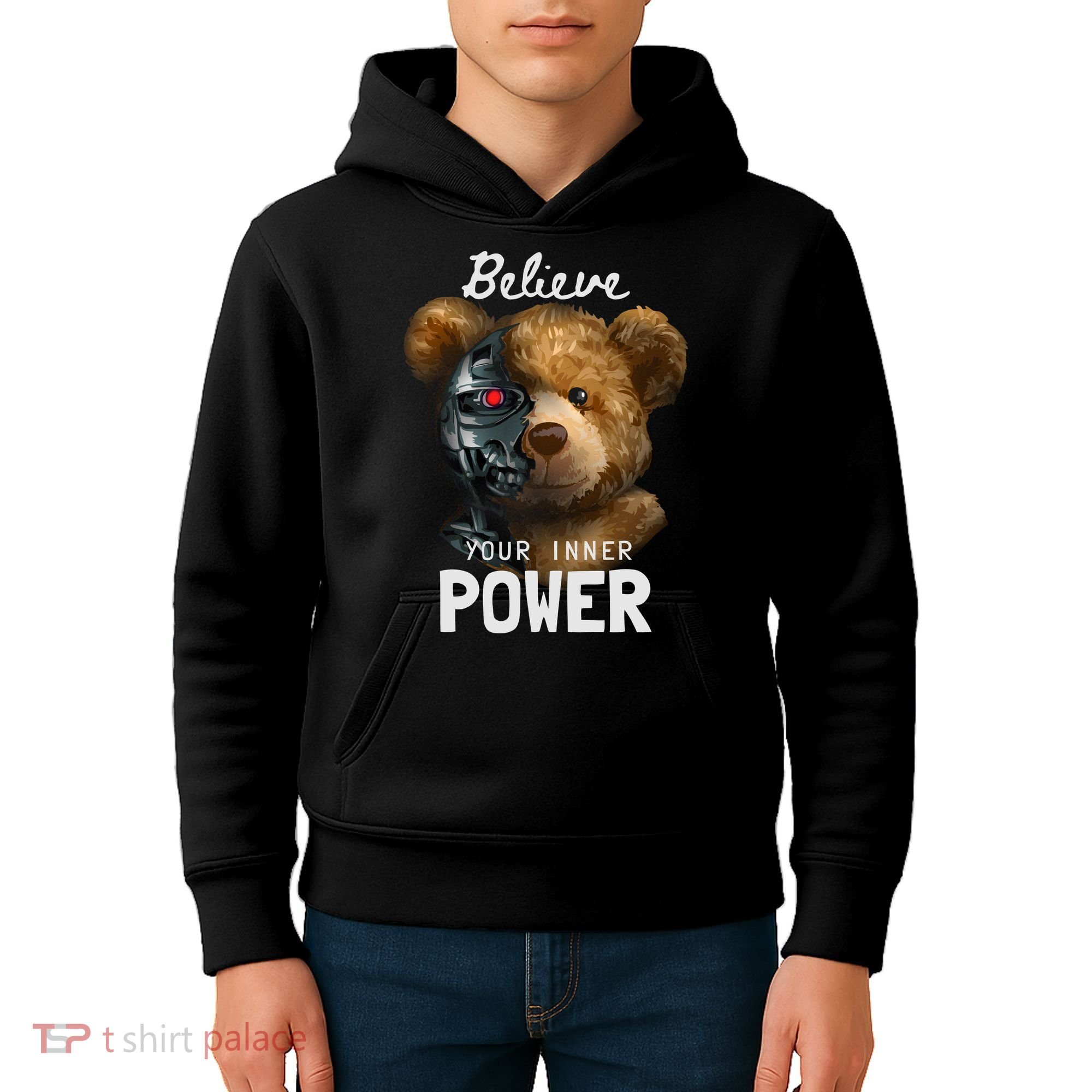 Bear Toy Half Robot Kids Hoodie