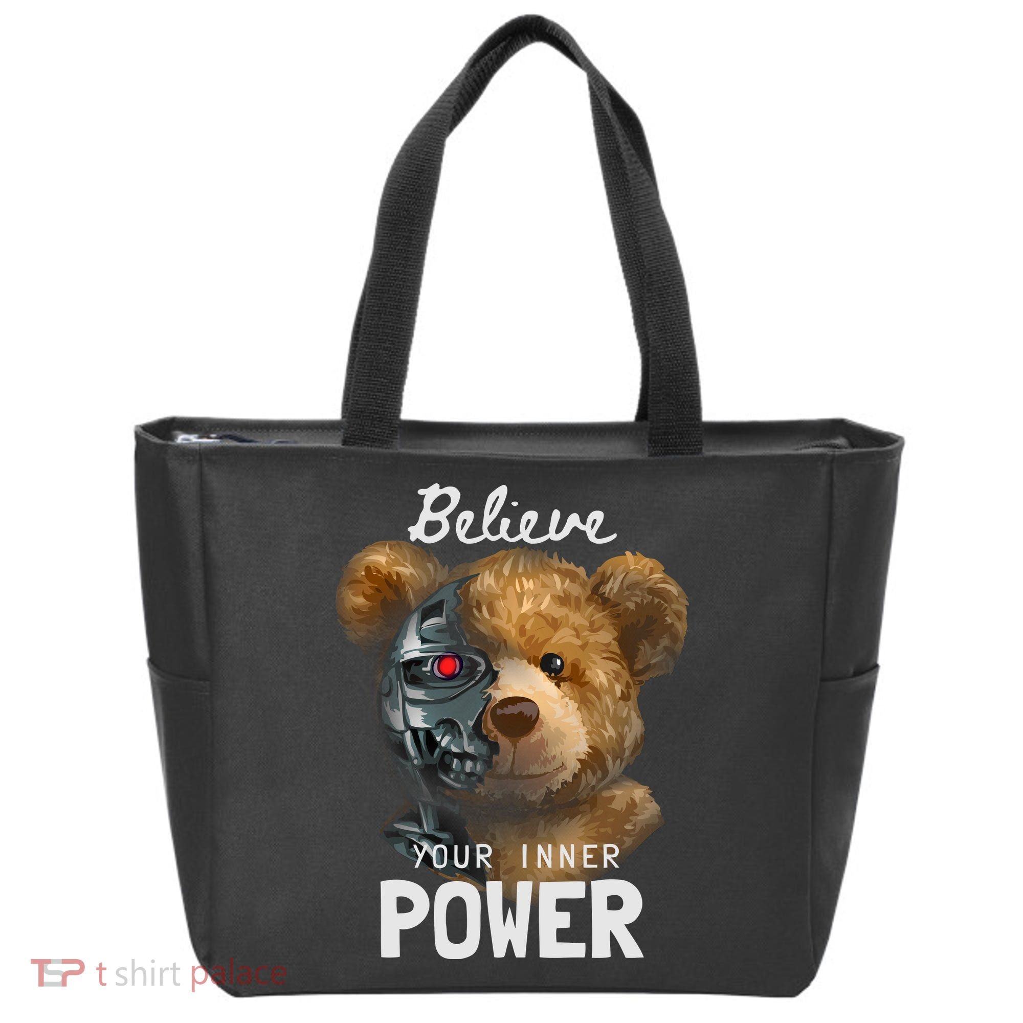 Bear Toy Half Robot Tote Bag