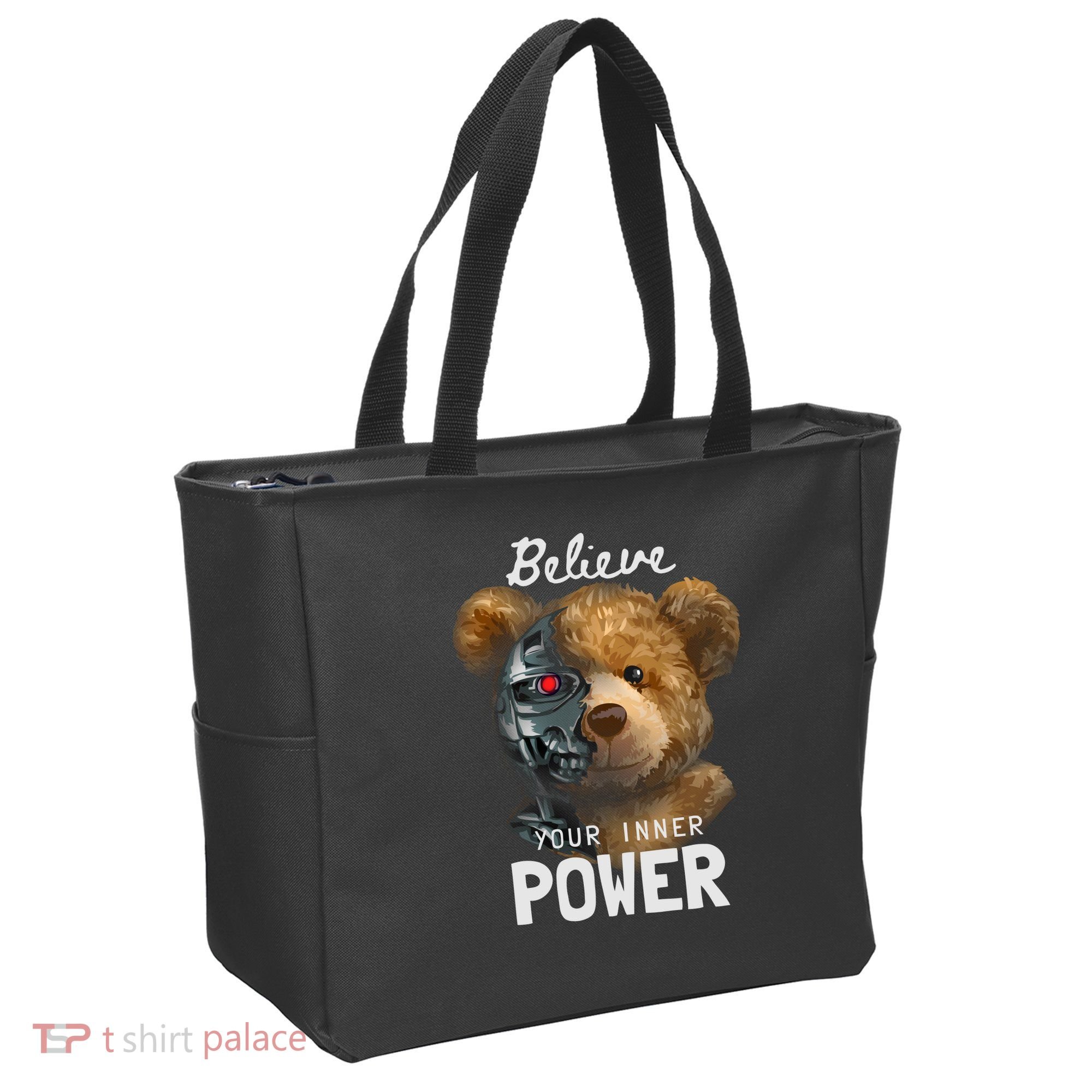 Bear Toy Half Robot Tote Bag