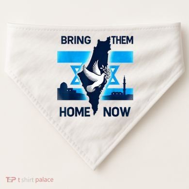 Bring Them Home Now! Stand With Israel Flag America USA-Made Doggie Bandana