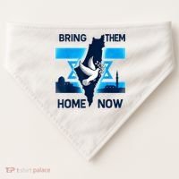 Bring Them Home Now! Stand With Israel Flag America USA-Made Doggie Bandana thumb 0