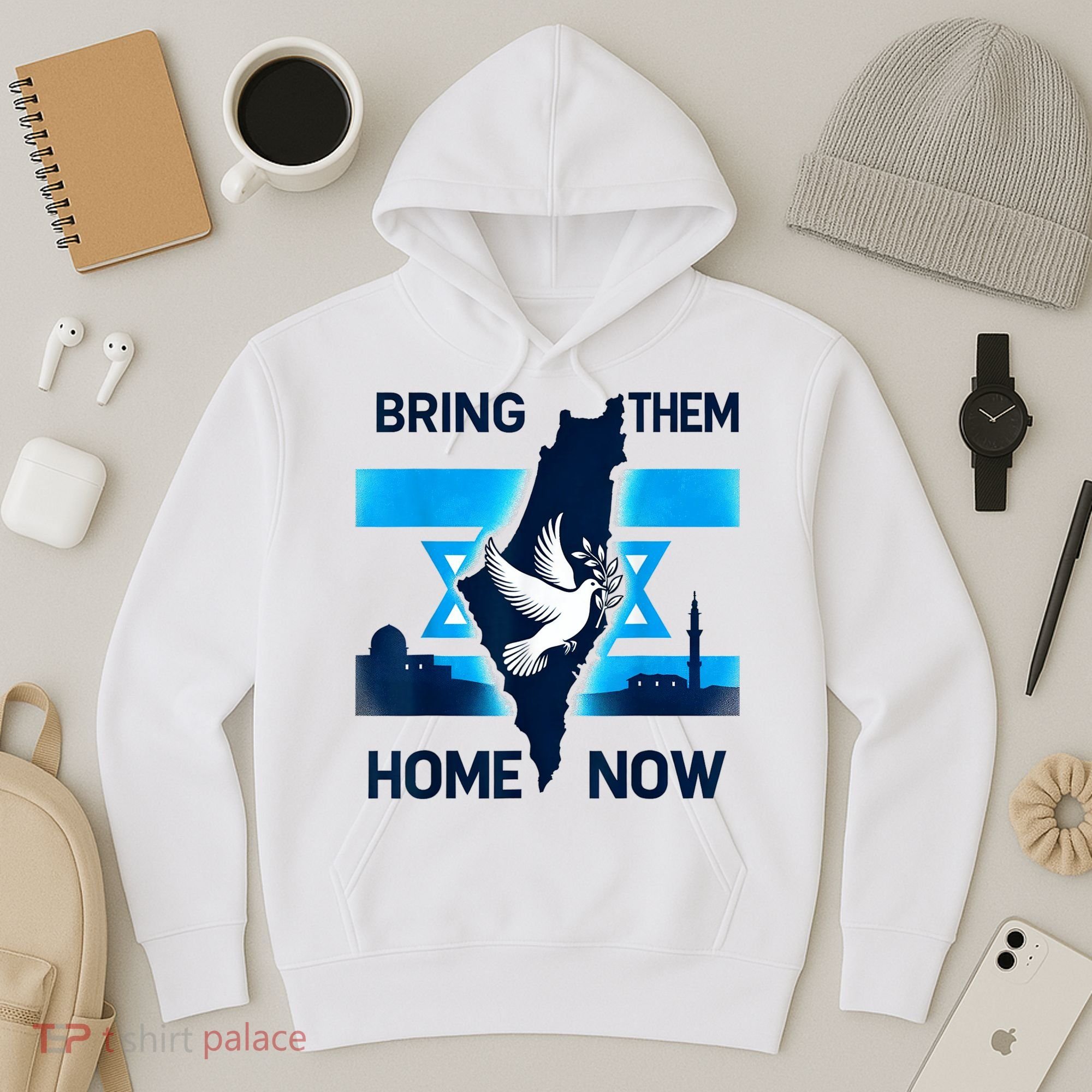Bring Them Home Now! Stand With Israel Flag America Hoodie