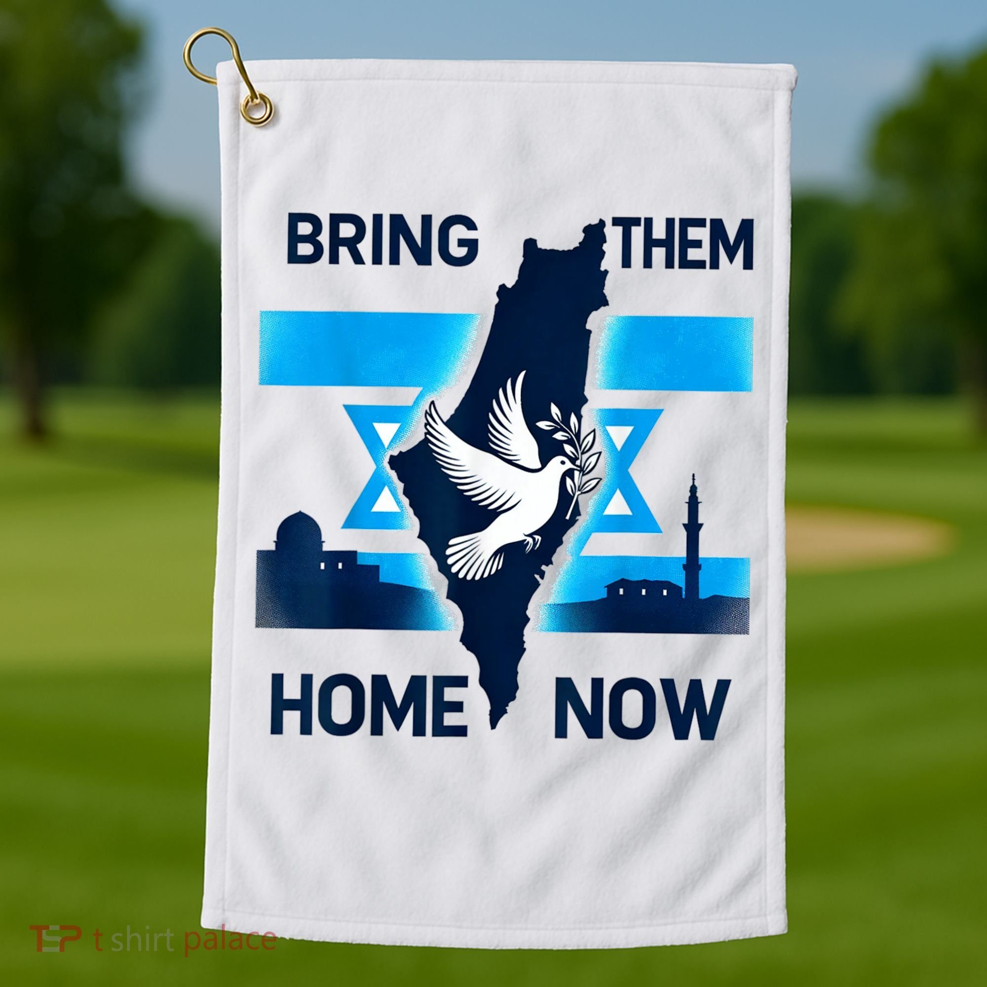 Bring Them Home Now! Stand With Israel Flag America Golf Towel