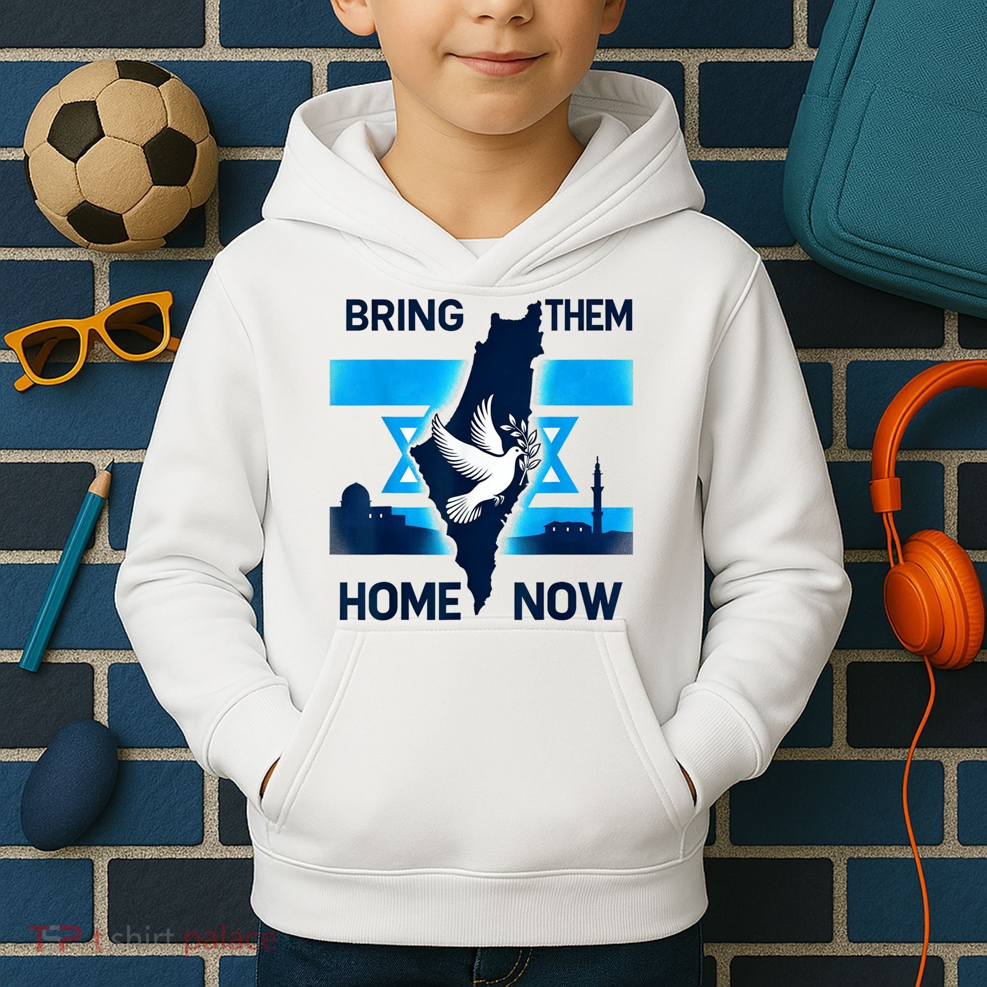 Bring Them Home Now! Stand With Israel Flag America Kids Hoodie