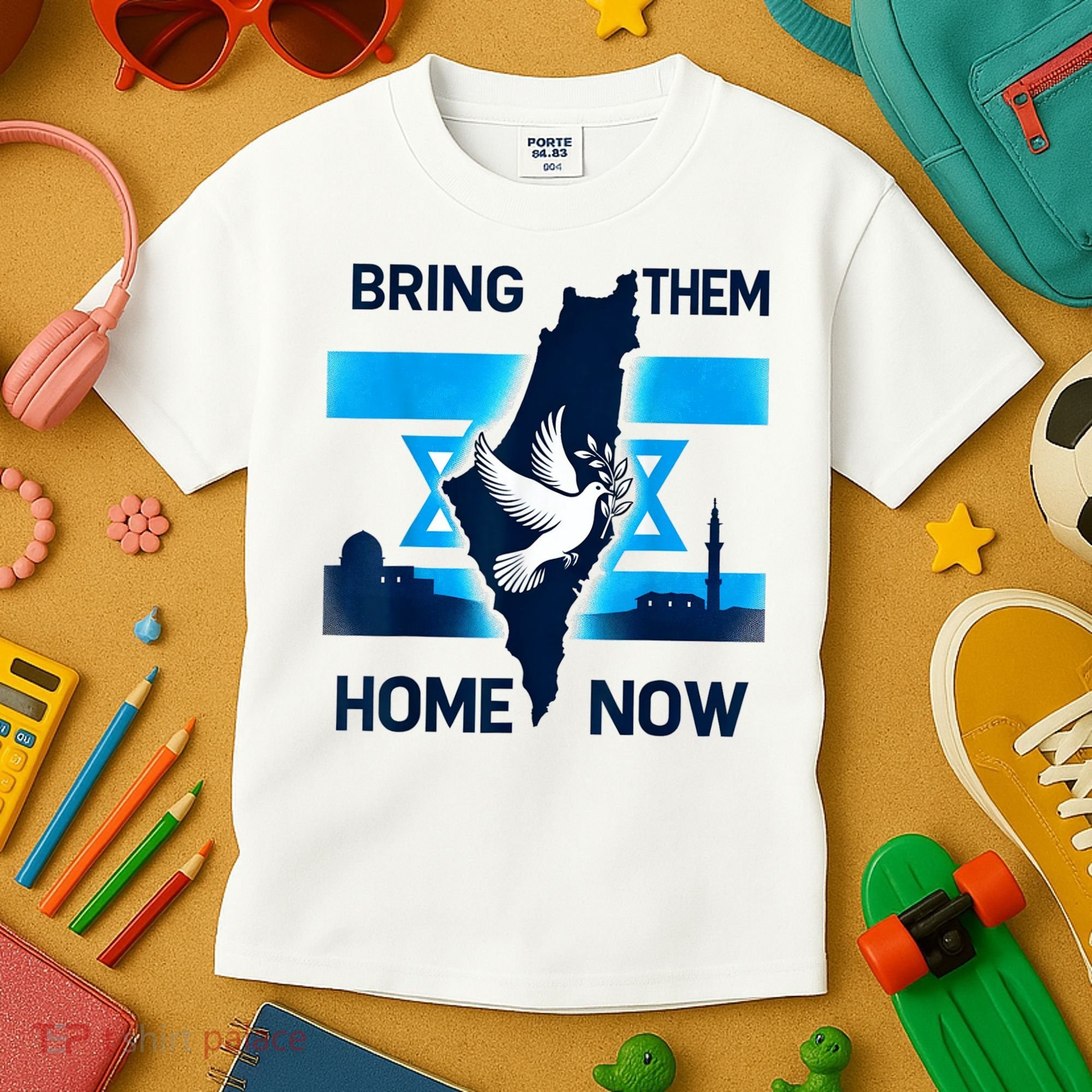 Bring Them Home Now! Stand With Israel Flag America Kids T-Shirt