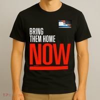 Bring Them Home Now! Stand With Israel Israel America Flag T-Shirt thumb 3