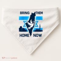 Bring Them Home Now! Stand With Israel Flag America USA-Made Doggie Bandana thumb 0