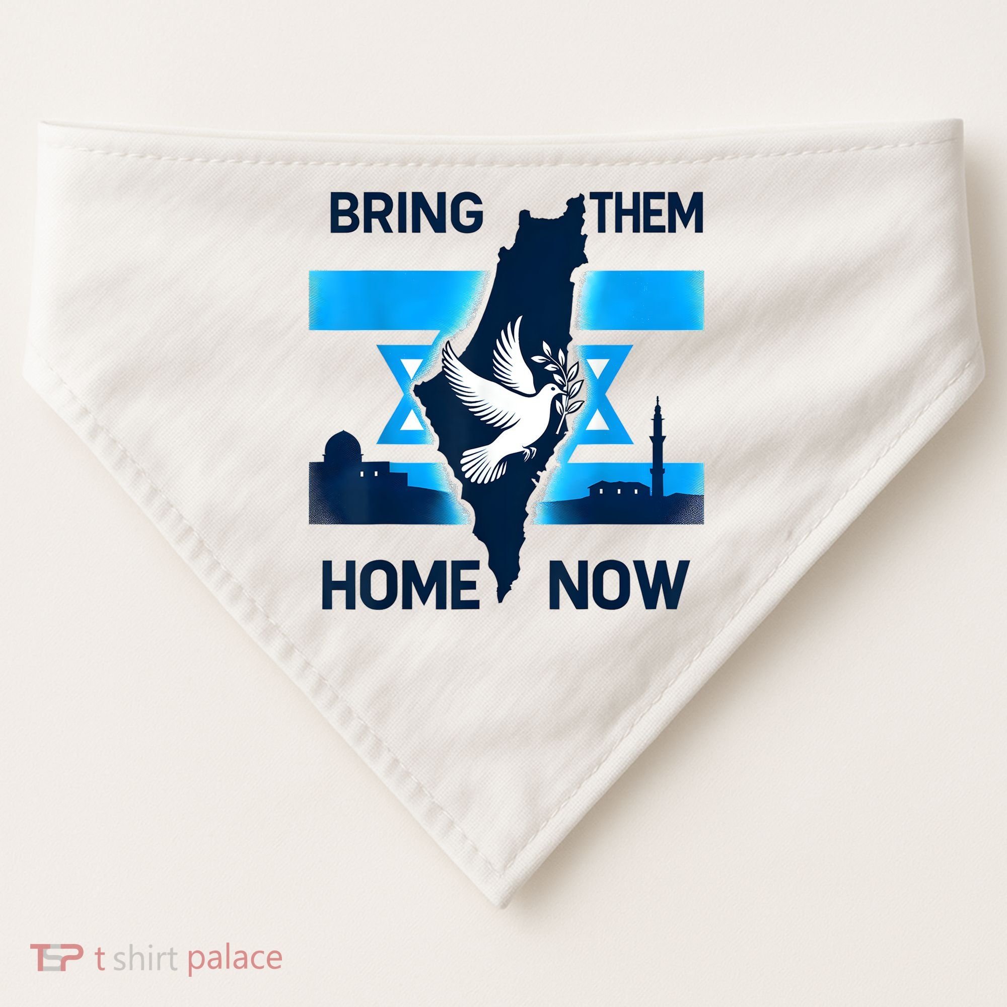 Bring Them Home Now! Stand With Israel Flag America USA-Made Doggie Bandana