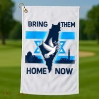 Bring Them Home Now! Stand With Israel Flag America Golf Towel thumb 1