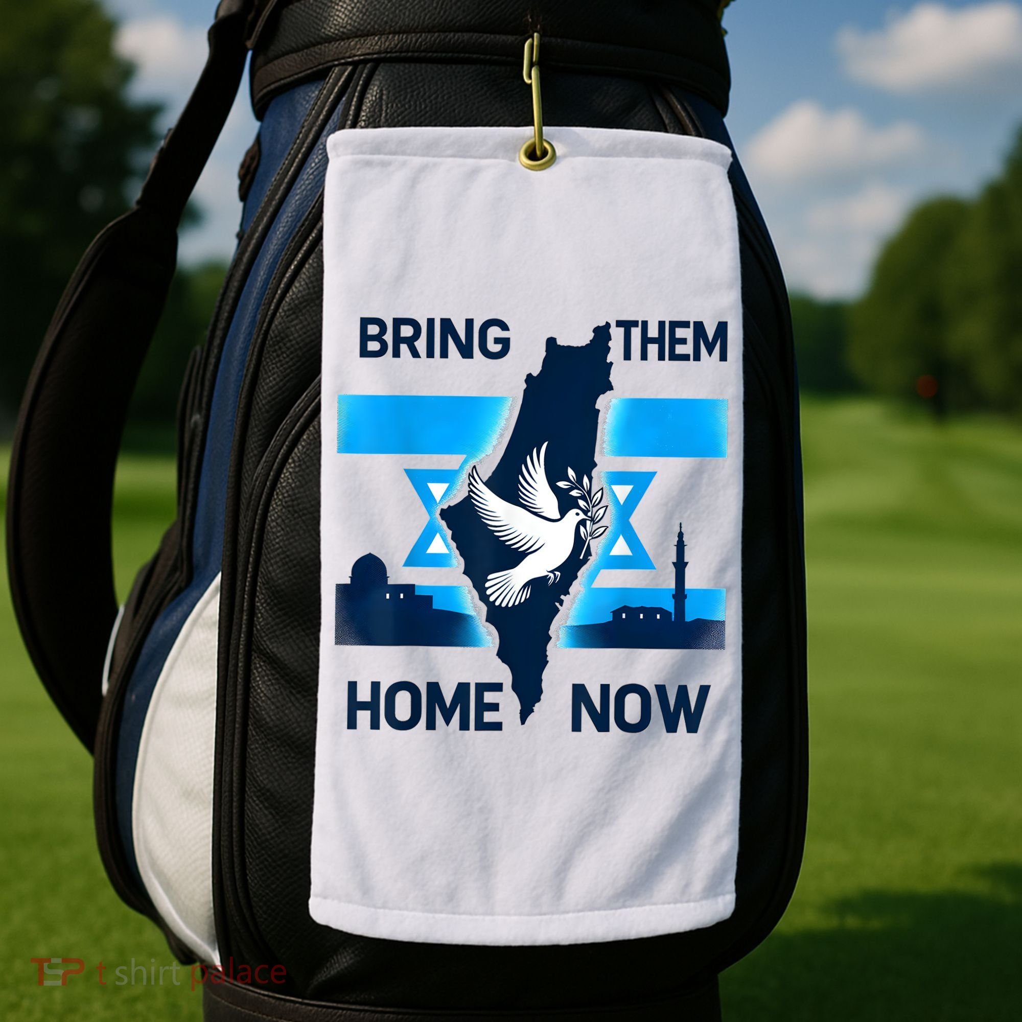 Bring Them Home Now! Stand With Israel Flag America Golf Towel