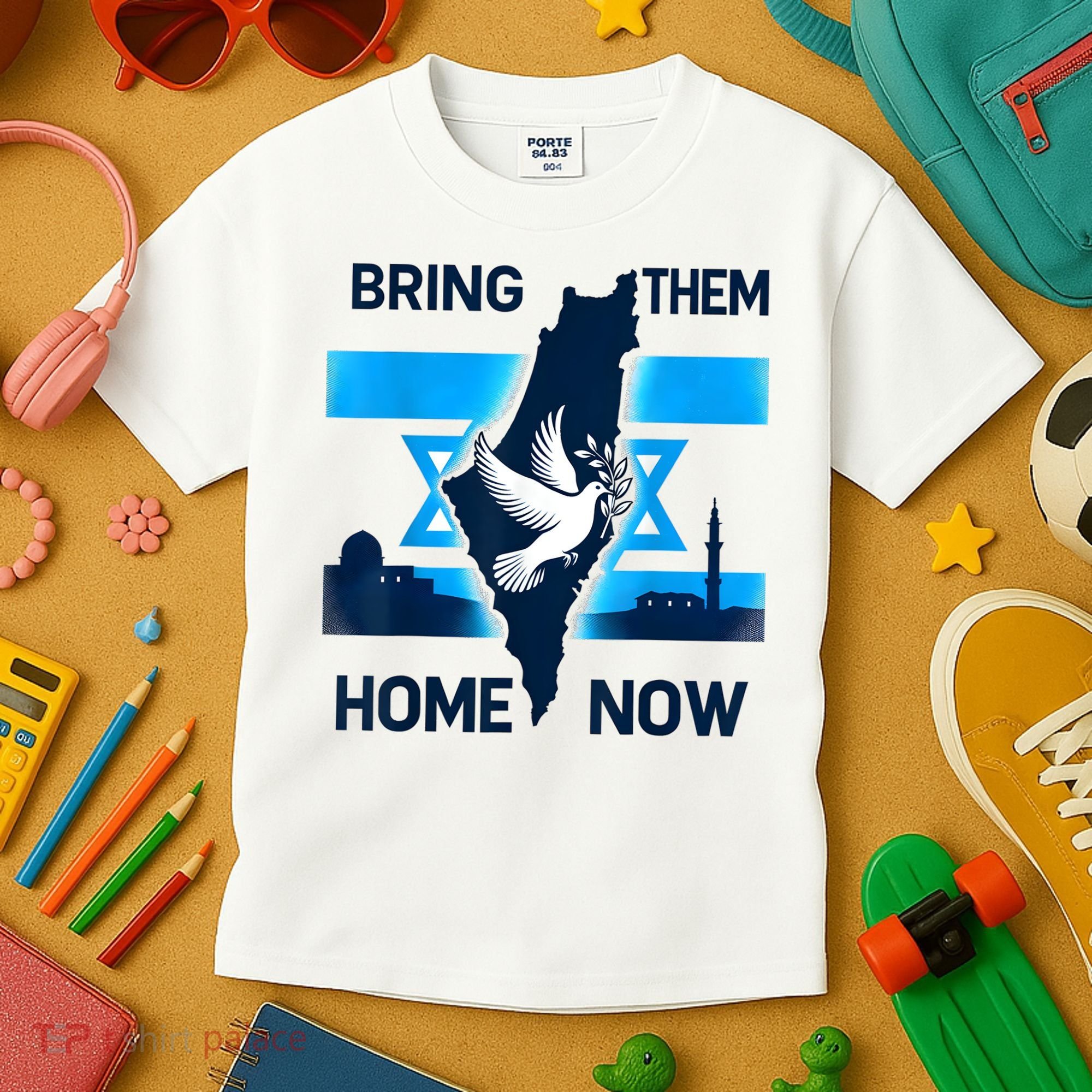 Bring Them Home Now! Stand With Israel Flag America Kids T-Shirt