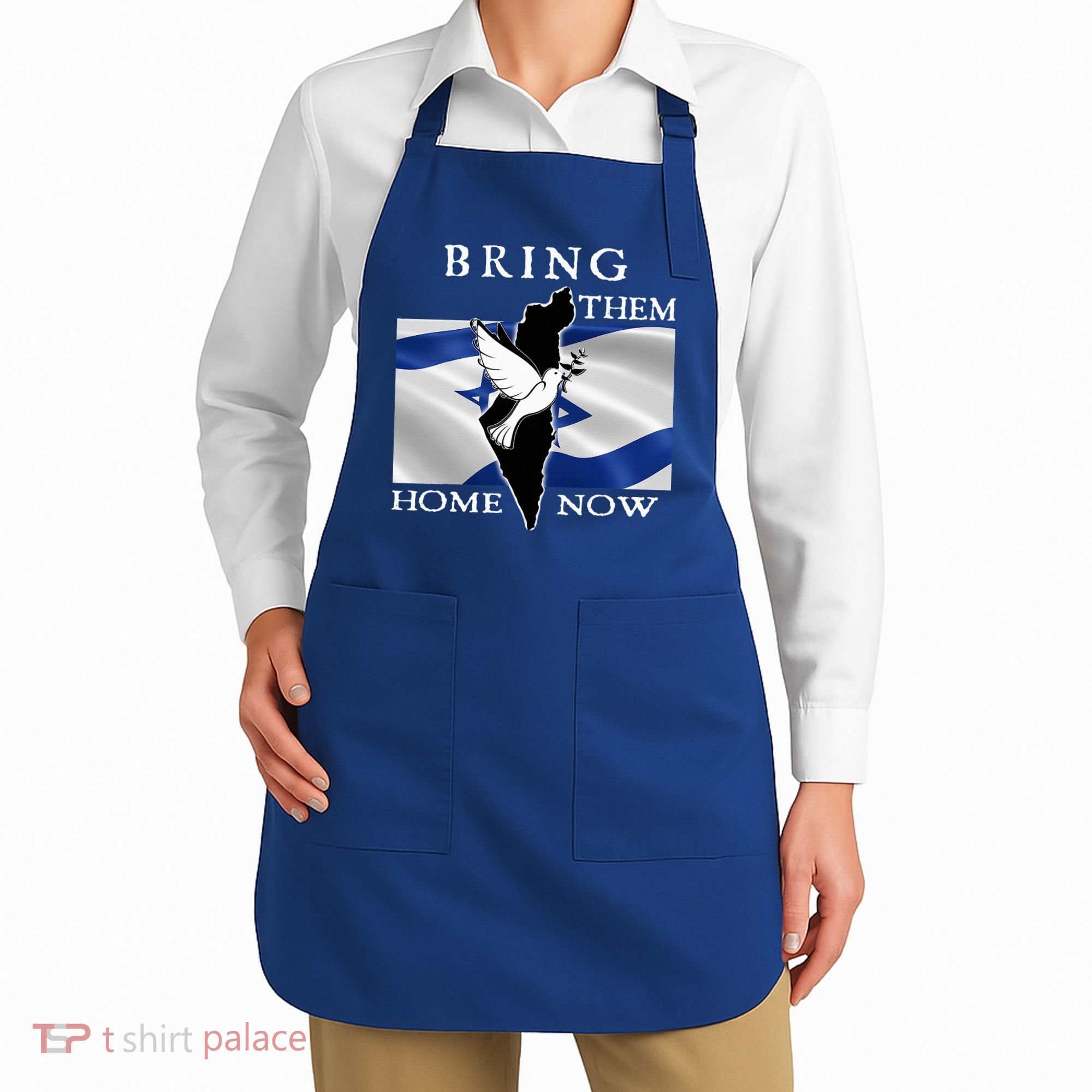 Bring Them Home Now Stand With Israel America Flag Patriotic  Apron