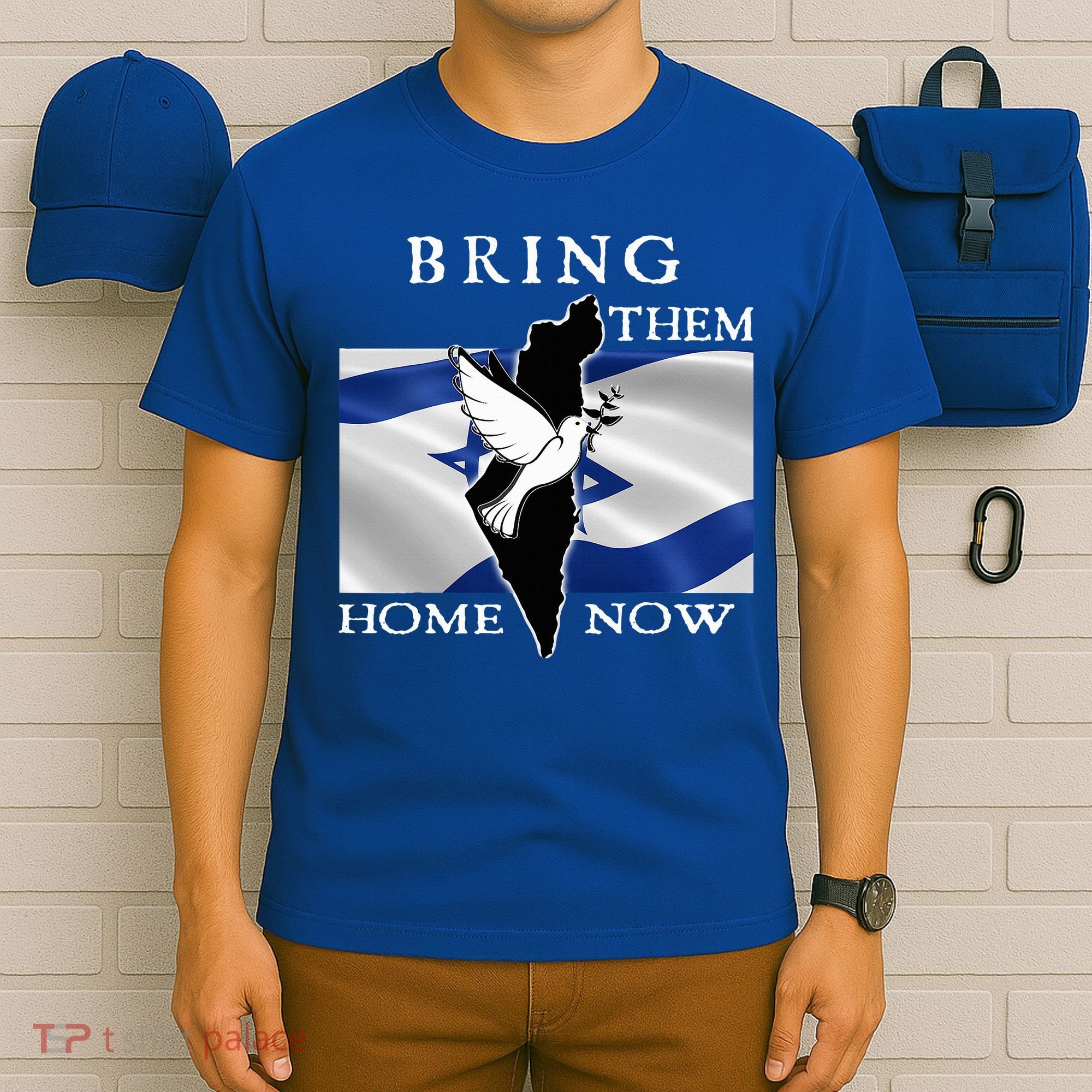 Bring Them Home Now Stand With Israel America Flag Patriotic  T-Shirt