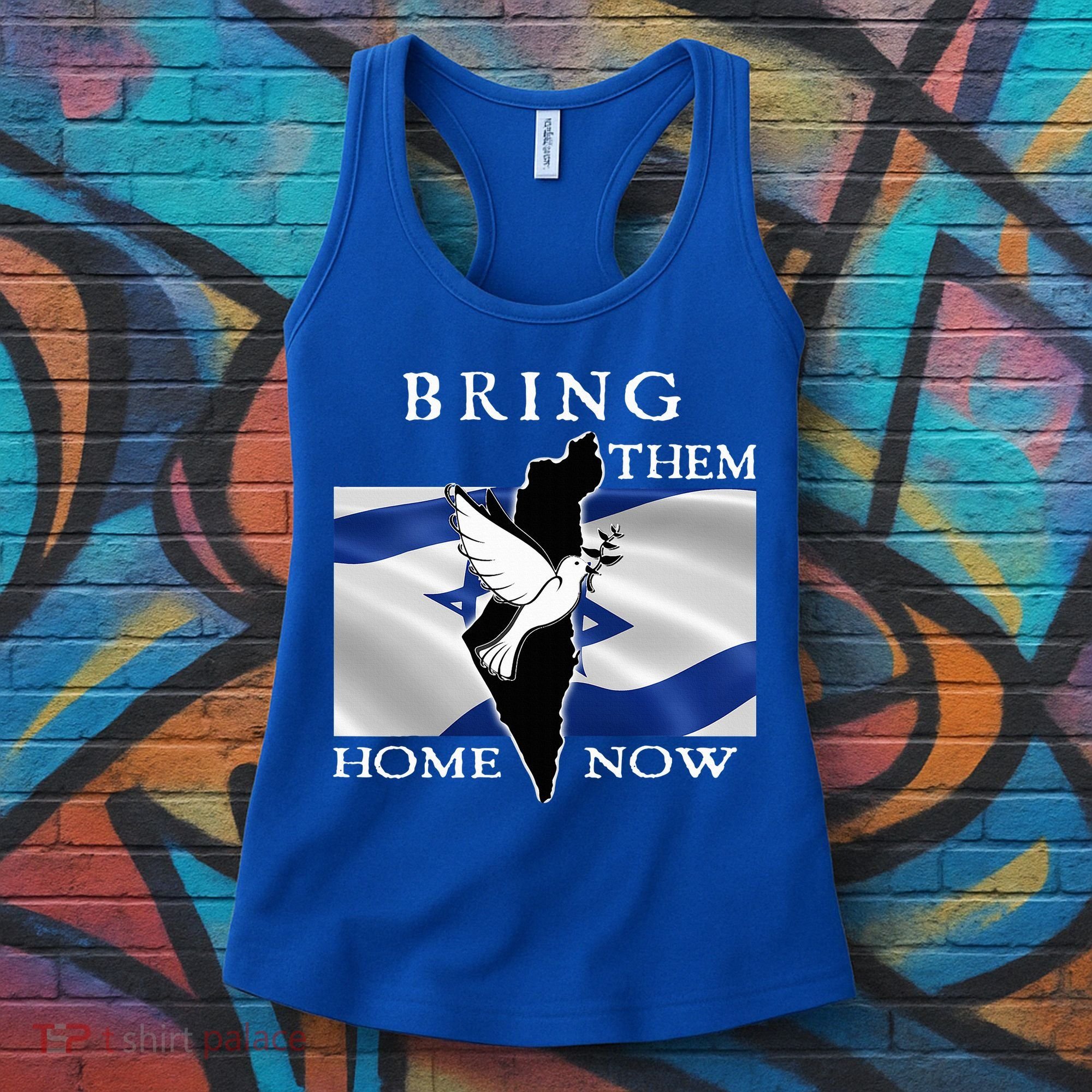 Bring Them Home Now Stand With Israel America Flag Patriotic  Women's Tank Top