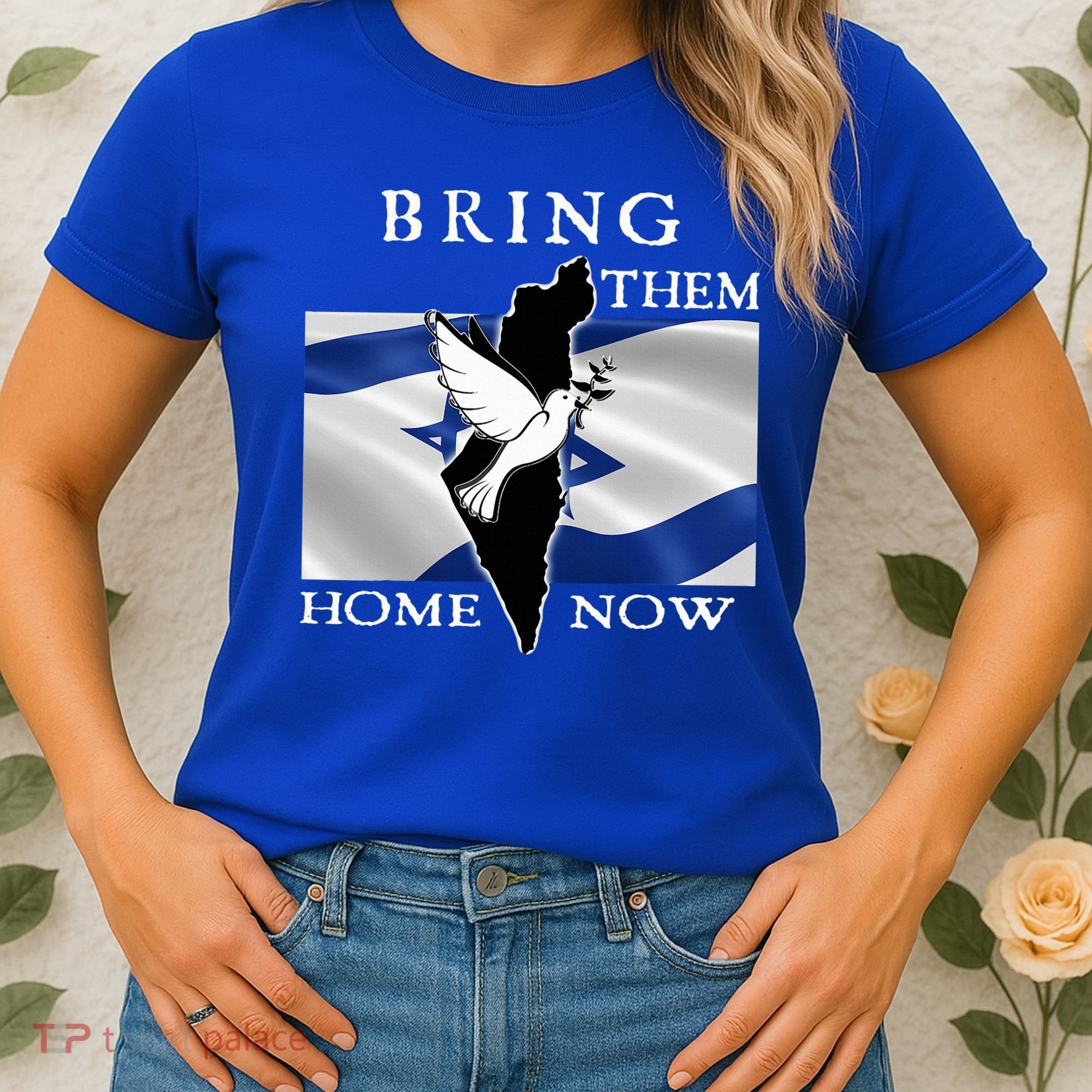 Bring Them Home Now Stand With Israel America Flag Patriotic  Women's T-Shirt