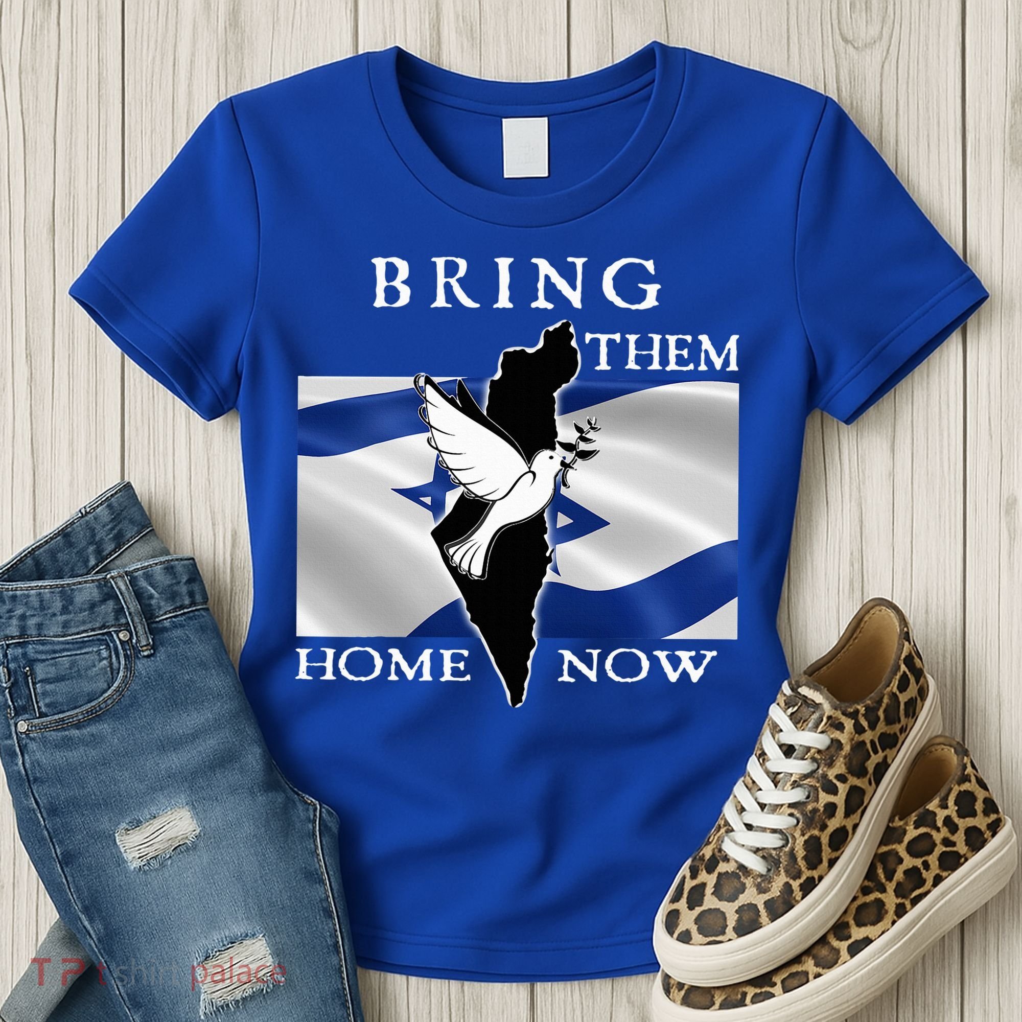 Bring Them Home Now Stand With Israel America Flag Patriotic  Women's T-Shirt