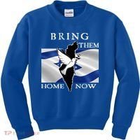 Bring Them Home Now Stand With Israel America Flag Patriotic  Kids Sweatshirt thumb 0
