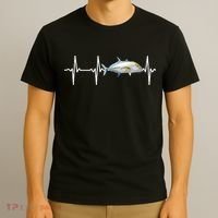 Bluefin Trevally Heartbeat For Saltwater Fish Fishing Lovers T-Shirt thumb 3