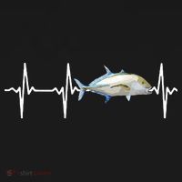 Bluefin Trevally Heartbeat For Saltwater Fish Fishing Lovers T-Shirt thumb 7