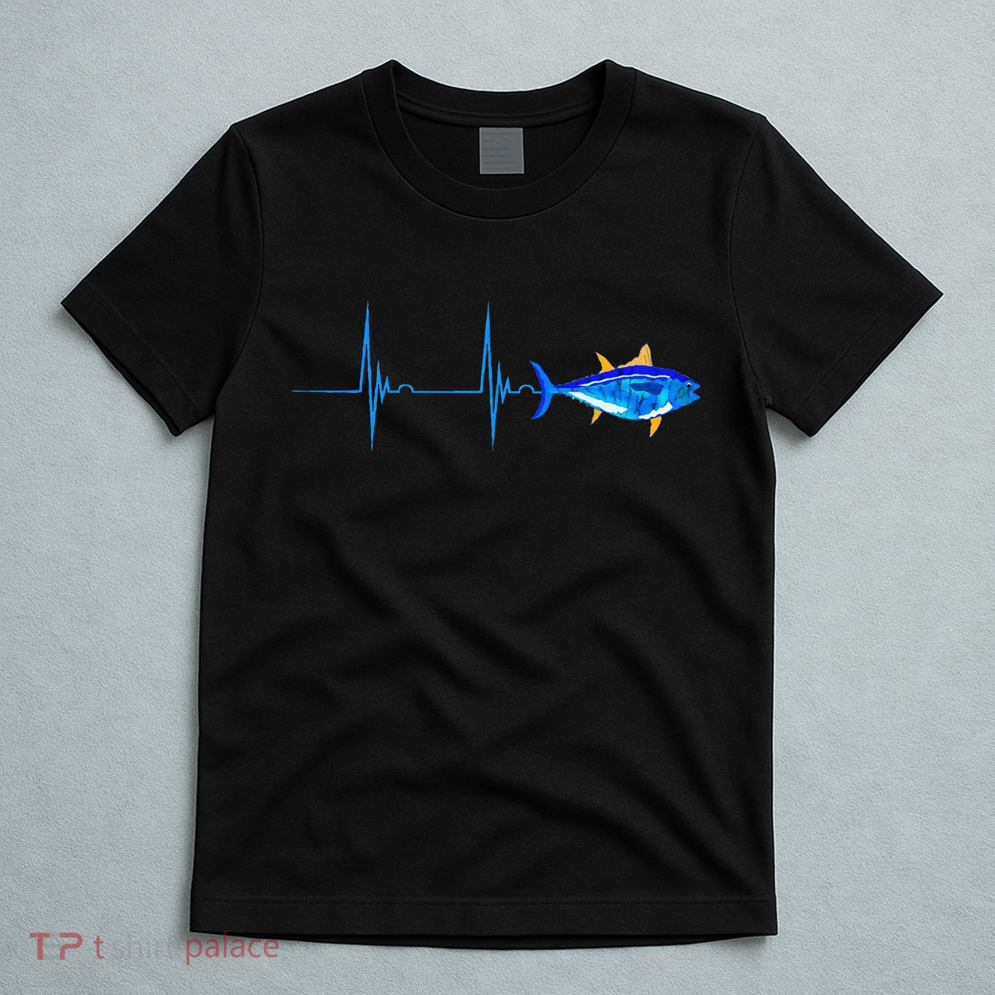 Bluefin Tuna Heartbeat EKG Pulseline Deep Sea Fishing T-Shirt