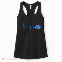 Bluefin Tuna Heartbeat EKG Pulseline Deep Sea Fishing Women's Tank Top thumb 0