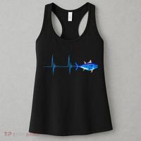 Bluefin Tuna Heartbeat EKG Pulseline Deep Sea Fishing Women's Tank Top thumb 3