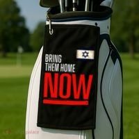 Bring Them Home Now! Stand With Israel Flag Golf Towel thumb 2