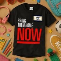 Bring Them Home Now! Stand With Israel Flag Kids T-Shirt thumb 3