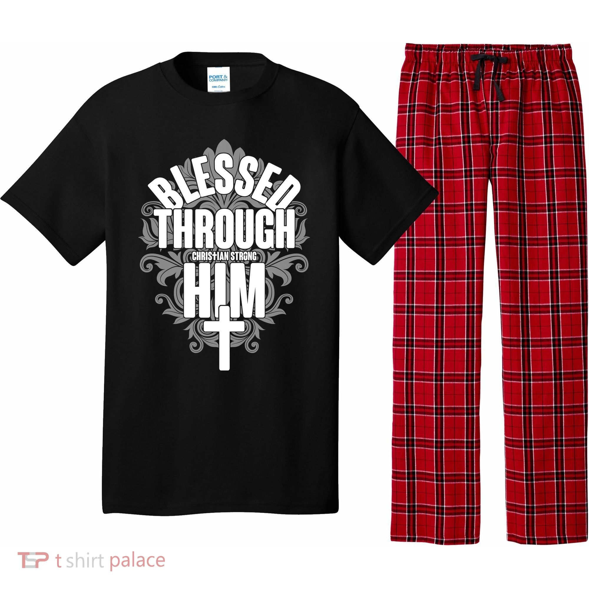 Blessed Through Him Christian Strong Pajama Set