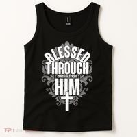 Blessed Through Him Christian Strong Tank Top thumb 2