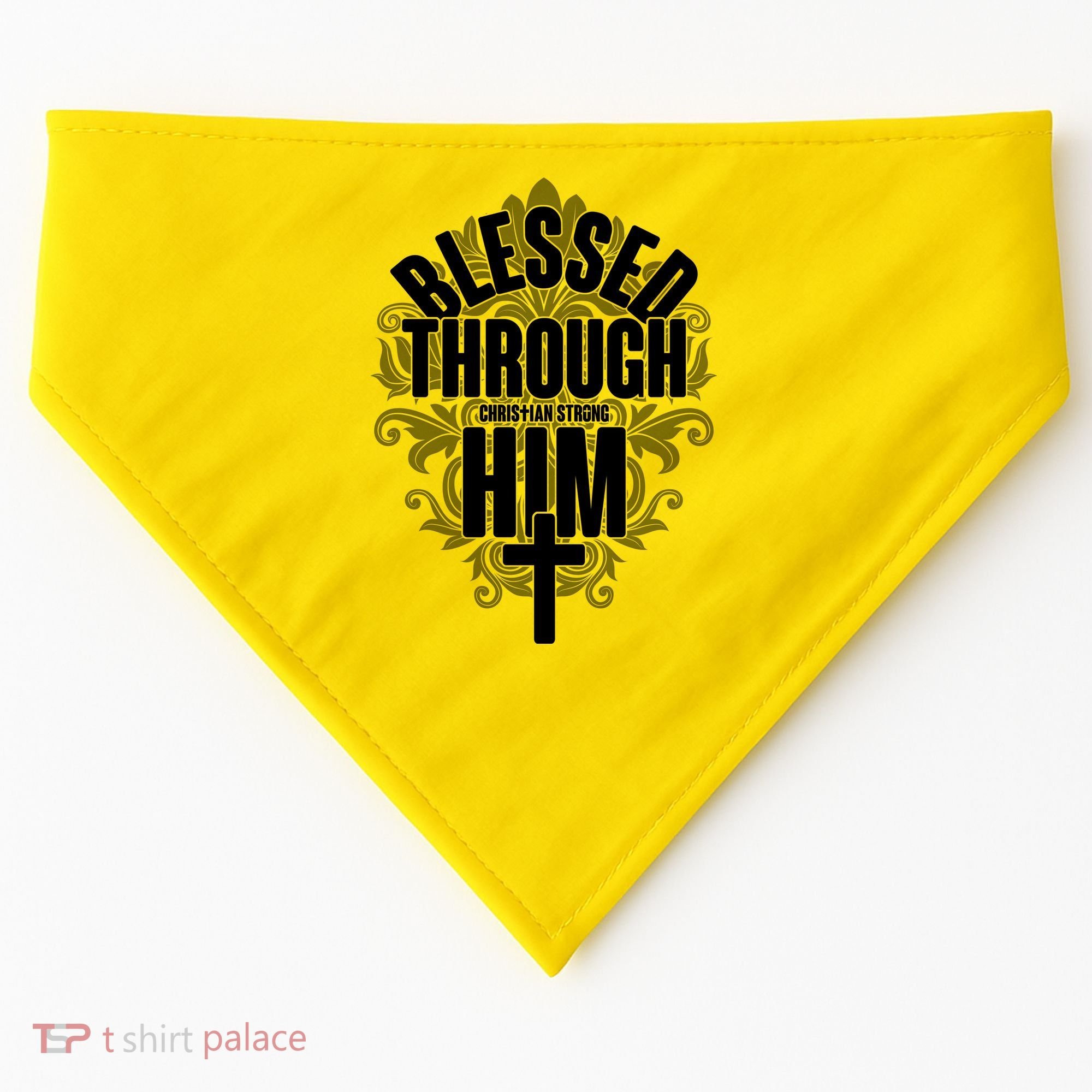 Blessed Through Him Christian Strong USA-Made Doggie Bandana