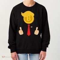 Bitcoin Trump Hair Cryptocurrency President Trump 45 47 Maga Women's Sweatshirt thumb 0