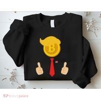 Bitcoin Trump Hair Cryptocurrency President Trump 45 47 Maga Sweatshirt thumb 2