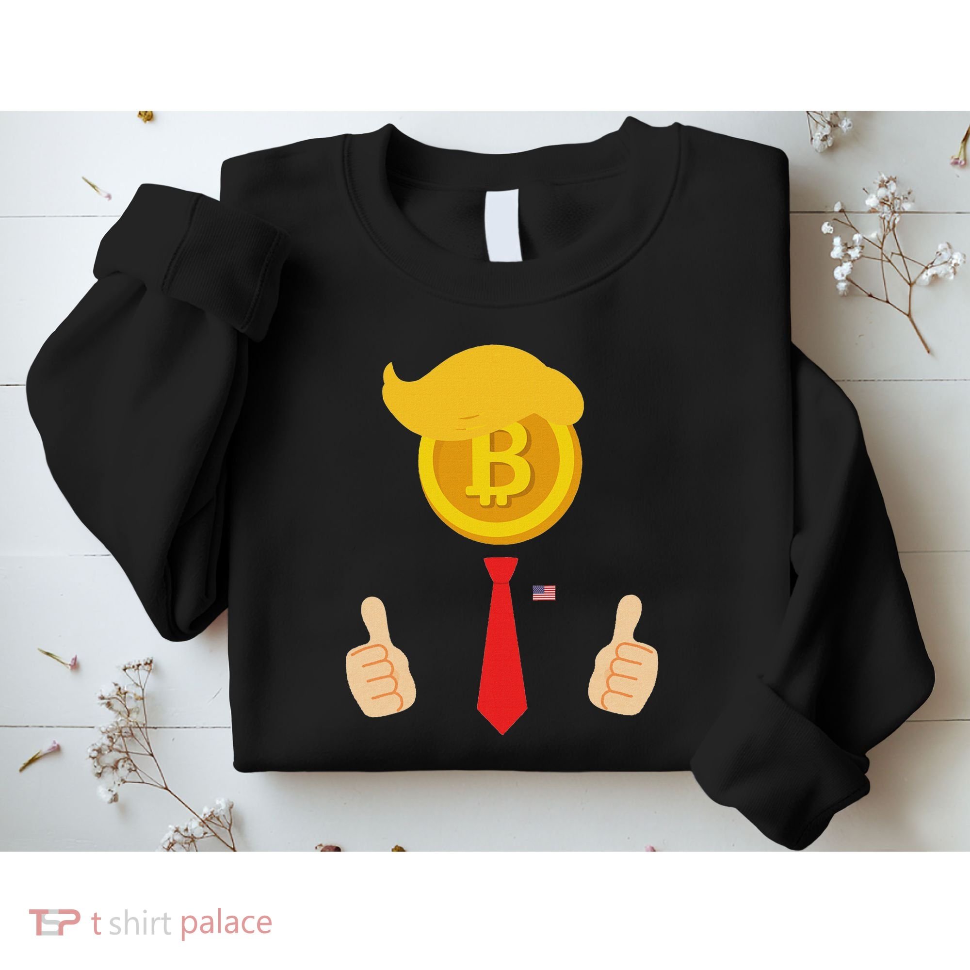 Bitcoin Trump Hair Cryptocurrency President Trump 45 47 Maga Sweatshirt