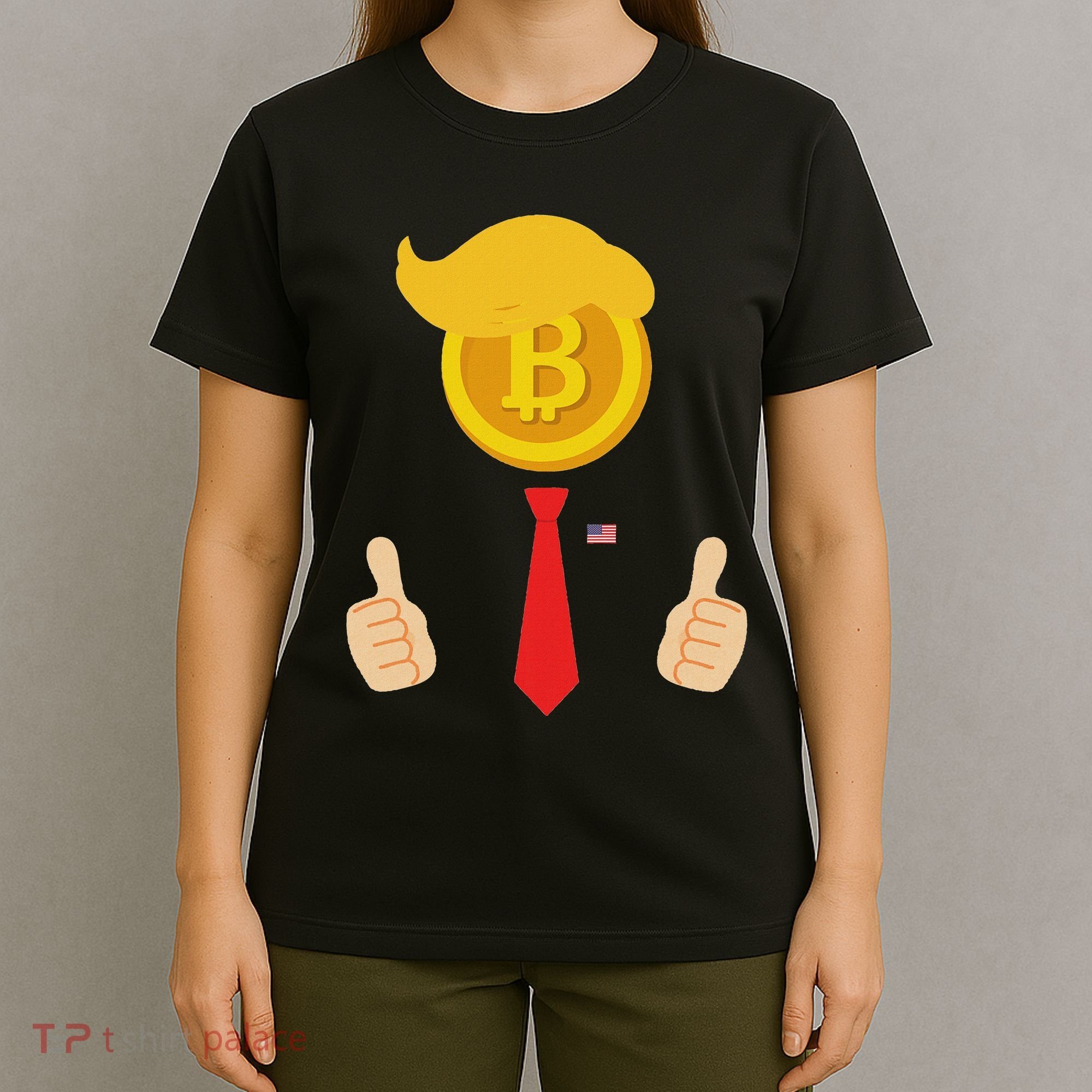 Bitcoin Trump Hair Cryptocurrency President Trump 45 47 Maga T-Shirt