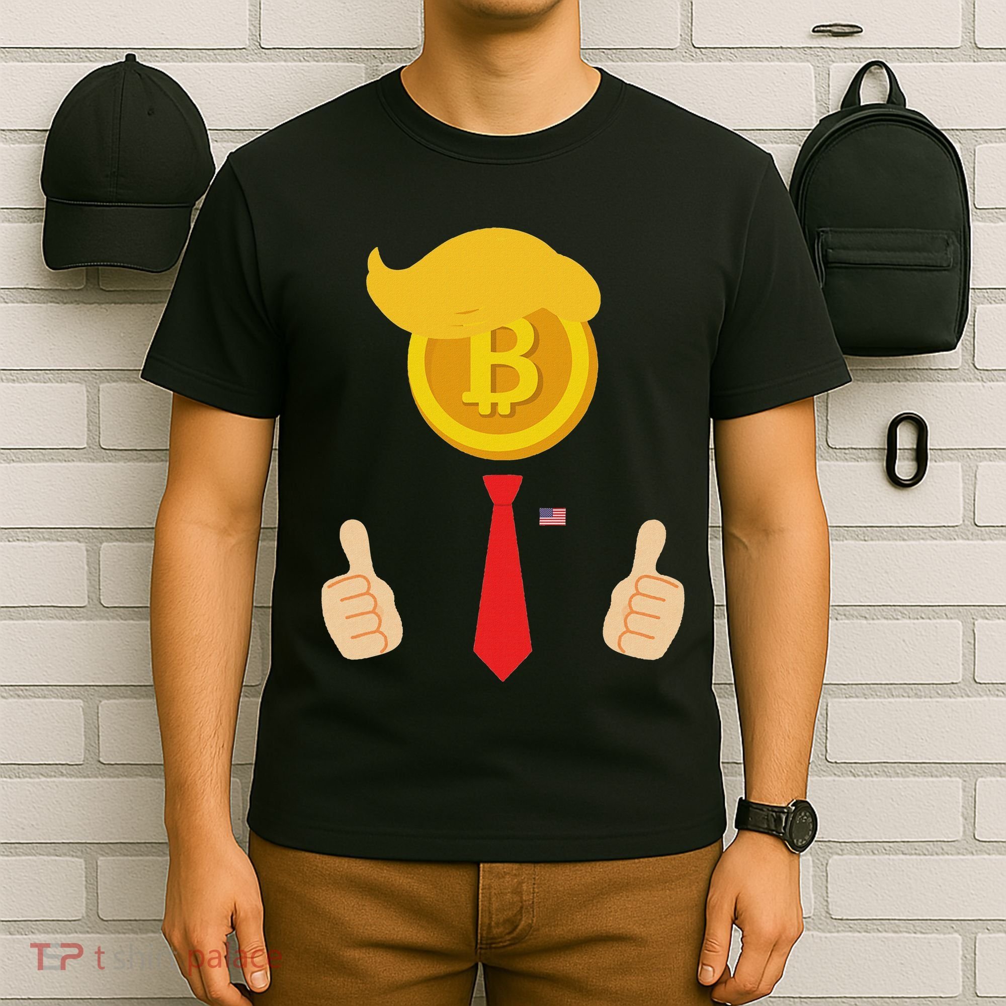 Bitcoin Trump Hair Cryptocurrency President Trump 45 47 Maga T-Shirt