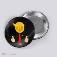 Bitcoin Trump Hair Cryptocurrency President Trump 45 47 Maga Button thumb 0